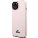 Carcasa Lacoste Silicone Croc Logo cu MagSafe compatibila cu iPhone 15 / 14 / 13, Roz 3 - lerato.ro