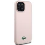 Carcasa Lacoste Silicone Croc Logo cu MagSafe compatibila cu iPhone 15 / 14 / 13, Roz 5 - lerato.ro