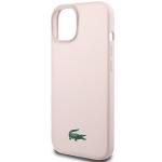 Carcasa Lacoste Silicone Croc Logo cu MagSafe compatibila cu iPhone 15 / 14 / 13, Roz 7 - lerato.ro