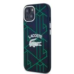Carcasa Lacoste Silicone Monogram Vintage Logo compatibila cu iPhone 15 / 14 / 13, Navy Blue 3 - lerato.ro