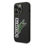 Carcasa Lacoste Silicone Head Crocodile compatibila cu iPhone 14 Pro, Negru 3 - lerato.ro