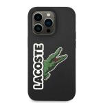 Carcasa Lacoste Silicone Head Crocodile compatibila cu iPhone 14 Pro, Negru 2 - lerato.ro