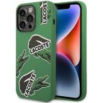 Carcasa Lacoste Silicone Allover Pattern compatibila cu iPhone 14 Pro, Verde 4 - lerato.ro