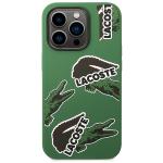 Carcasa Lacoste Silicone Allover Pattern compatibila cu iPhone 14 Pro, Verde 2 - lerato.ro