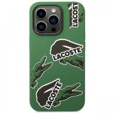 Carcasa Lacoste Silicone Allover Pattern compatibila cu iPhone 14 Pro, Verde