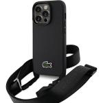 Carcasa Lacoste Iconic Petit Pique Crossbody compatibila cu iPhone 14 Pro, Negru 3 - lerato.ro