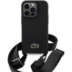 Carcasa Lacoste Iconic Petit Pique Crossbody compatibila cu iPhone 14 Pro, Negru 2 - lerato.ro