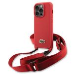 Carcasa Lacoste Iconic Petit Pique Crossbody compatibila cu iPhone 14 Pro, Rosu 3 - lerato.ro