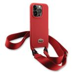 Carcasa Lacoste Iconic Petit Pique Crossbody compatibila cu iPhone 14 Pro, Rosu 4 - lerato.ro