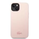 Carcasa Lacoste Silicone Plain compatibila cu iPhone 15 Plus / 14 Plus, Roz 2 - lerato.ro