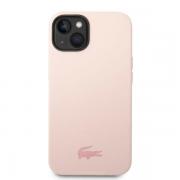 Carcasa Lacoste Silicone Plain compatibila cu iPhone 15 Plus / 14 Plus, Roz