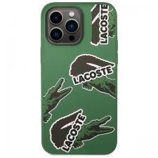 Huse si carcase iPhone 14 Pro Max, Carcasa Lacoste Silicone Allover Pattern compatibila cu iPhone 14 Pro Max, Verde, lerato.ro