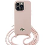 Carcasa Lacoste Silicone Cord compatibila cu iPhone 15 Pro, Roz 2 - lerato.ro