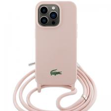 Carcasa Lacoste Silicone Cord compatibila cu iPhone 15 Pro, Roz
