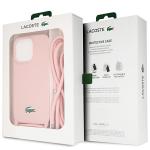 Carcasa Lacoste Silicone Cord compatibila cu iPhone 15 Pro, Roz 8 - lerato.ro