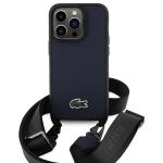 Carcasa Lacoste Iconic Petit Pique Crossbody compatibila cu iPhone 15 Pro, Navy Blue 2 - lerato.ro
