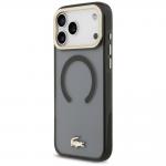 Carcasa Lacoste Shockproof Transparent Frosted Gold Logo cu MagSafe compatibila cu iPhone 17 Pro Max, Negru 3 - lerato.ro
