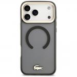 Carcasa Lacoste Shockproof Transparent Frosted Gold Logo cu MagSafe compatibila cu iPhone 17 Pro Max, Negru 2 - lerato.ro