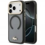 Carcasa Lacoste Shockproof Transparent Frosted Gold Logo cu MagSafe compatibila cu iPhone 17 Pro, Negru 4 - lerato.ro