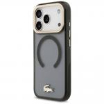 Carcasa Lacoste Shockproof Transparent Frosted Gold Logo cu MagSafe compatibila cu iPhone 17 Pro, Negru 3 - lerato.ro