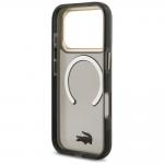 Carcasa Lacoste Shockproof Transparent Frosted Gold Logo cu MagSafe compatibila cu iPhone 17 Pro, Negru 8 - lerato.ro