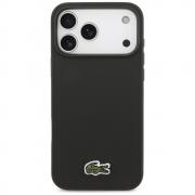 Carcasa Lacoste Iconic Petit Pique Woven Logo cu MagSafe compatibila cu iPhone 17 Pro Max, Negru