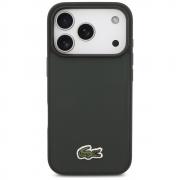 Carcasa Lacoste Iconic Petit Pique Woven Logo cu MagSafe compatibila cu iPhone 17 Pro, Dark Green