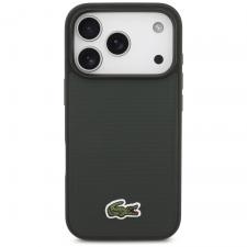 Carcasa Lacoste Iconic Petit Pique Woven Logo cu MagSafe compatibila cu iPhone 17 Pro, Dark Green