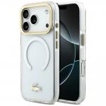 Carcasa Lacoste Shockproof Transparent Frosted Gold Logo cu MagSafe compatibila cu iPhone 17 Pro, Alb 4 - lerato.ro