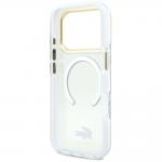 Carcasa Lacoste Shockproof Transparent Frosted Gold Logo cu MagSafe compatibila cu iPhone 17 Pro, Alb 8 - lerato.ro