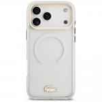 Carcasa Lacoste Shockproof Transparent Frosted Gold Logo cu MagSafe compatibila cu iPhone 17 Pro Max, Alb 2 - lerato.ro