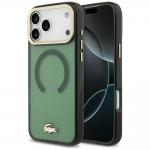 Carcasa Lacoste Shockproof Transparent Frosted Gold Logo cu MagSafe compatibila cu iPhone 17 Pro Max, Verde 4 - lerato.ro