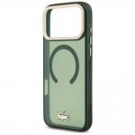 Carcasa Lacoste Shockproof Transparent Frosted Gold Logo cu MagSafe compatibila cu iPhone 17 Pro Max, Verde 7 - lerato.ro