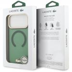 Carcasa Lacoste Shockproof Transparent Frosted Gold Logo cu MagSafe compatibila cu iPhone 17 Pro Max, Verde 9 - lerato.ro