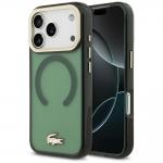 Carcasa Lacoste Shockproof Transparent Frosted Gold Logo cu MagSafe compatibila cu iPhone 17 Pro, Verde 4 - lerato.ro