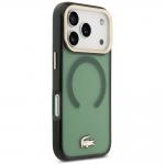 Carcasa Lacoste Shockproof Transparent Frosted Gold Logo cu MagSafe compatibila cu iPhone 17 Pro, Verde 5 - lerato.ro