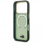 Carcasa Lacoste Shockproof Transparent Frosted Gold Logo cu MagSafe compatibila cu iPhone 17 Pro, Verde 8 - lerato.ro