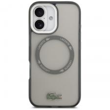 Carcasa Lacoste Shockproof Transparent Frosted cu MagSafe compatibila cu iPhone 17, Gri