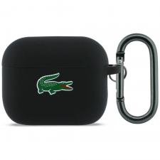 Carcasa Lacoste Silicone Croc Logo compatibila cu Apple AirPods Pro 3, Negru