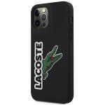 Carcasa Lacoste Silicone Head Crocodile compatibila cu iPhone 12 / 12 Pro, Negru 3 - lerato.ro