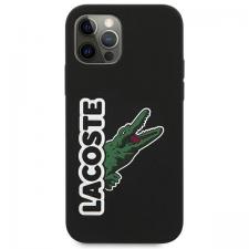 Carcasa Lacoste Silicone Head Crocodile compatibila cu iPhone 12 / 12 Pro, Negru