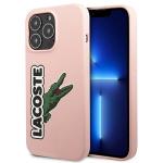 Carcasa Lacoste Silicone Head Crocodile compatibila cu iPhone 13 Pro, Roz 4 - lerato.ro