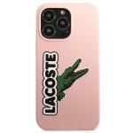 Carcasa Lacoste Silicone Head Crocodile compatibila cu iPhone 13 Pro, Roz 2 - lerato.ro