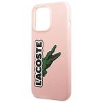 Carcasa Lacoste Silicone Head Crocodile compatibila cu iPhone 13 Pro, Roz 7 - lerato.ro