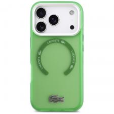 Carcasa Lacoste Shockproof Transparent Frosted cu MagSafe compatibila cu iPhone 17 Pro, Verde