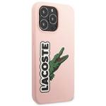 Carcasa Lacoste Silicone Head Crocodile compatibila cu iPhone 13 Pro Max, Roz 5 - lerato.ro