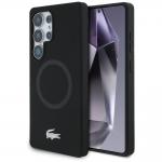 Carcasa Lacoste Silicone Microfiber Silver Croc Logo cu MagSafe compatibila cu Samsung Galaxy S25 Ultra, Negru 4 - lerato.ro