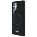 Carcasa Lacoste Silicone Microfiber Silver Croc Logo cu MagSafe compatibila cu Samsung Galaxy S25 Ultra, Negru 3 - lerato.ro