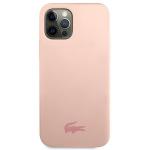 Carcasa Lacoste Silicone Plain compatibila cu iPhone 12 / 12 Pro, Roz 2 - lerato.ro