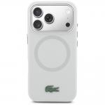 Carcasa Lacoste HC Silicone Metal Logo cu MagSafe compatibila cu iPhone 17 Pro Max, Gri 2 - lerato.ro